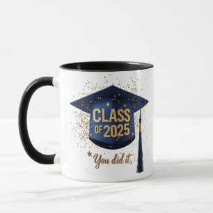 Klasse der Tasse der Graduation Cap 2025 - Blue &