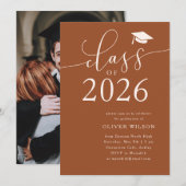 Klasse der Terracotta Graduation Party 2025 Einladung (Vorne/Hinten)