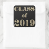 Klasse der Typografie aus Schwarz-Gold-Glitzer 201 Quadratischer Aufkleber (Tasche)