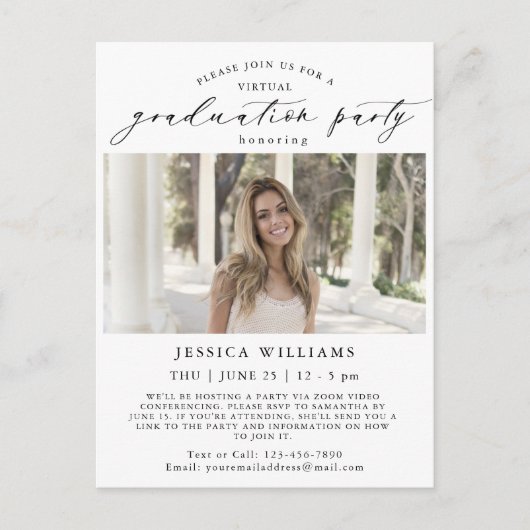 Klasse der VIRTUAL Graduation Party für das Foto 2 Postkarte (Vorderseite)