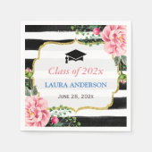 Klasse der Wasserfarben-Streifen 2023 Abschluss Serviette (Vorderseite)