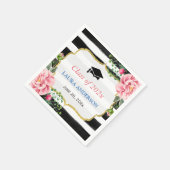 Klasse der Wasserfarben-Streifen 2023 Abschluss Serviette (Ecke)