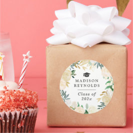 Klasse der Weißen Grünen goldenen Blüte 2025 Absch Runder Aufkleber