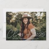 Klasse der White Script Foto Graduation Party 2023 Einladung (Vorderseite)