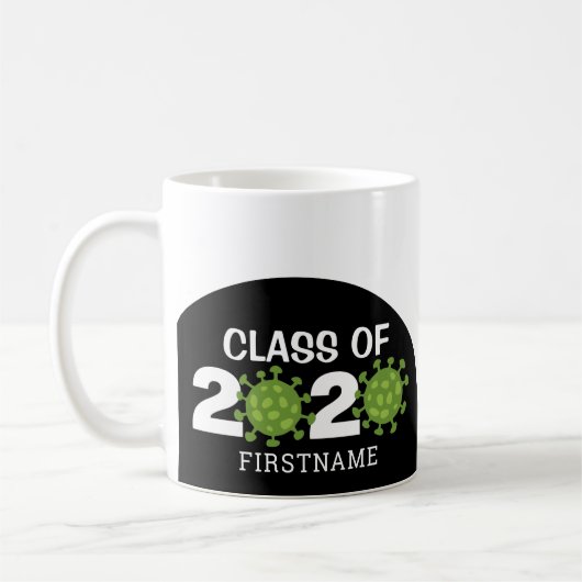 Klasse des 2020 Funny Virus Virtual Abschluss Kaffeetasse (Links)