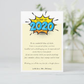 KLASSE DES 2020-Klassenlehrers zum Comic Dankeskarte (Stehend Vorderseite)