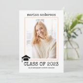 Klasse des 2023-Fotos für Schreibmaschinen und Abs Einladung (Stehend Vorderseite)