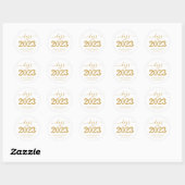 Klasse des 2023-Gold-Script-Abschlusses Runder Aufkleber (Blatt)