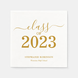 Klasse des 2023-Gold-Script-Abschlusses Serviette