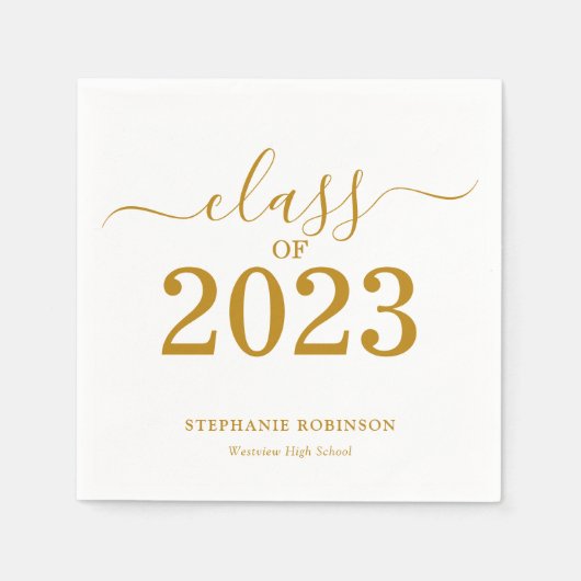 Klasse des 2023-Gold-Script-Abschlusses Serviette (Vorderseite)