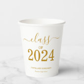 Klasse des 2024-Gold-Script-Abschlusses Pappbecher (Vorderseite)