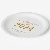 Klasse des 2024-Gold-Script-Abschlusses Pappteller (Schrägansicht)