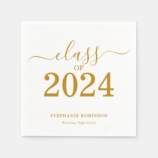Klasse des 2024-Gold-Script-Abschlusses Serviette (Vorderseite)