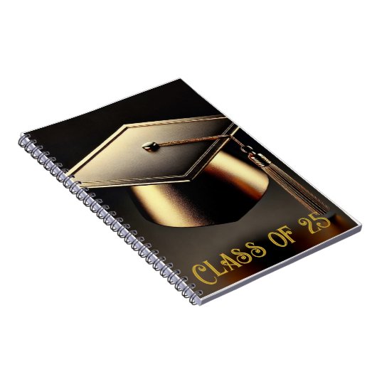 Klasse des 2025-Abschluss-Notebooks - Gold Cap Notizblock (Rechte Seite)