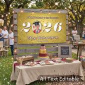 Klasse des 2025 Gold Confetti-Glitzer Custom Foto Banner