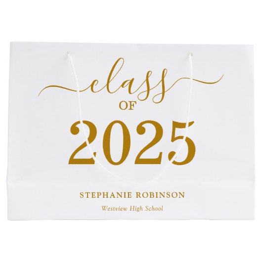 Klasse des 2025-Gold-Script-Abschlusses Große Geschenktüte (Rückseite)
