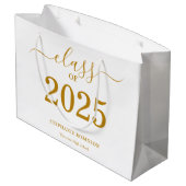 Klasse des 2025-Gold-Script-Abschlusses Große Geschenktüte (Rückseite Schrägansicht)