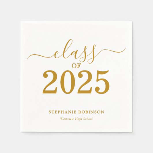 Klasse des 2025-Gold-Script-Abschlusses Serviette (Vorderseite)