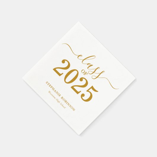 Klasse des 2025-Gold-Script-Abschlusses Serviette (Ecke)
