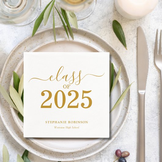 Klasse des 2025-Gold-Script-Abschlusses Serviette