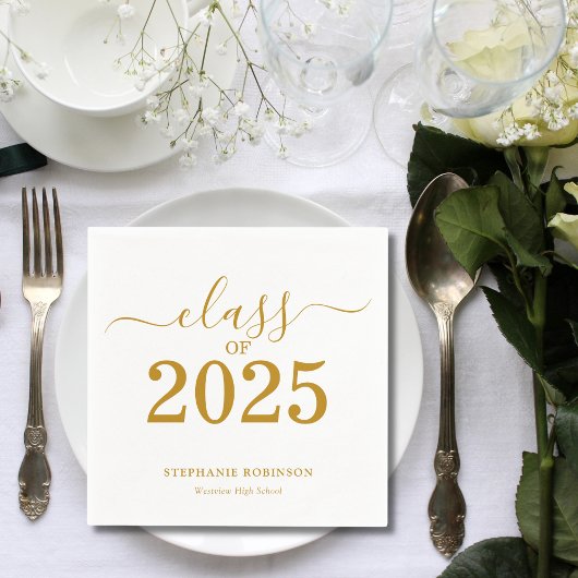 Klasse des 2025-Gold-Script-Abschlusses Serviette