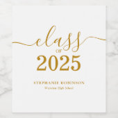 Klasse des 2025-Gold-Script-Abschlusses Weinetikett (Einzelnes Label)
