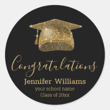 Klasse des 2025-Graduierten Gold, das stylish schw