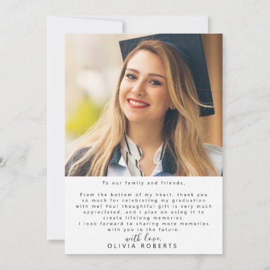 Klasse des 202X-Abschluss-Fotos Dankeskarte (Rückseite)