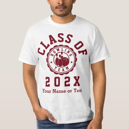 Klasse des 202X-Bowling-Teams T-Shirt (Vorderseite)