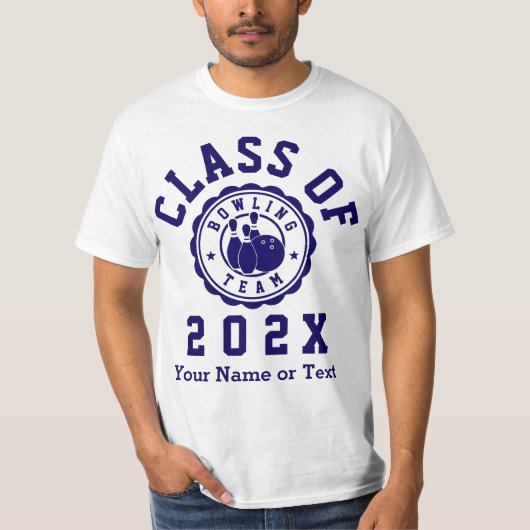 Klasse des 202X-Bowling-Teams T-Shirt (Vorderseite)