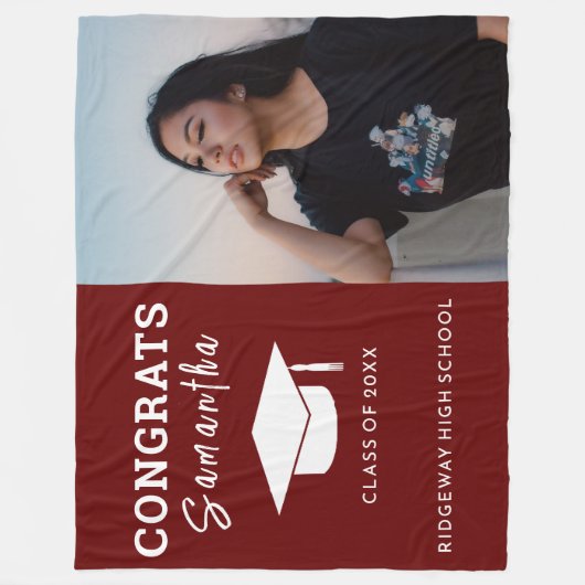 Klasse des 20XX Abschlusses - Foto-Geschenk Fleecedecke (Vorderseite)