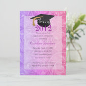 Klasse des 20XX Abschlusses Rosa und Lila Einladung (Stehend Vorderseite)