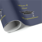Klasse des 20xx Blue Gold Abschluss Geschenkwraps Geschenkpapier (Rolleneckpunkt)