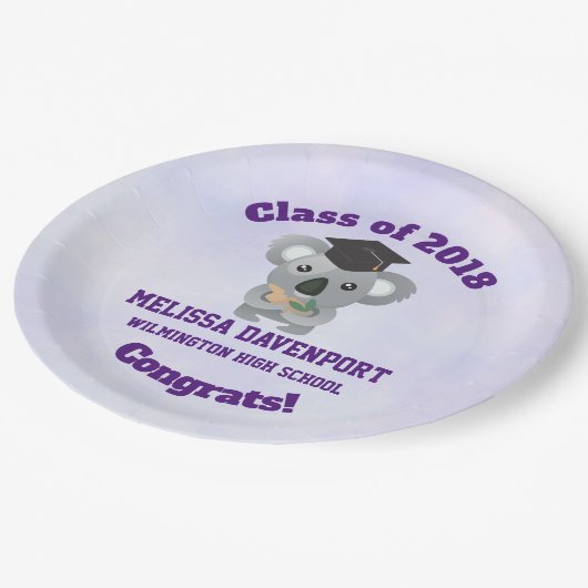 Klasse des 20xx-Congrat-Koala-Bären in Graduation Pappteller (Schrägansicht)