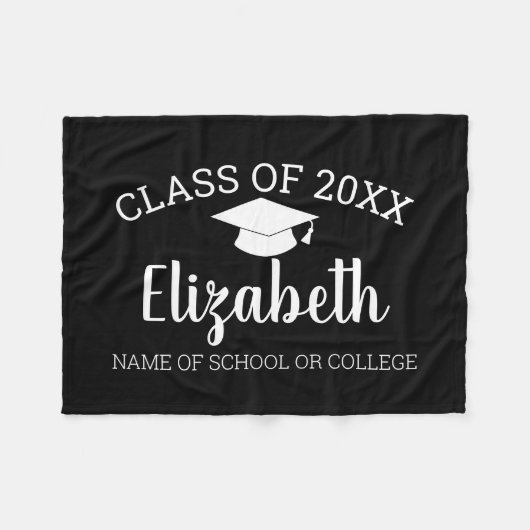 Klasse des 20xx-Graduate-Abschlusses Girly Script Fleecedecke (Vorderseite (Horizontal))