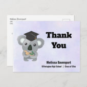 Klasse des 20xx Koala Bären in Graduation Cap Dank Postkarte (Vorne/Hinten)