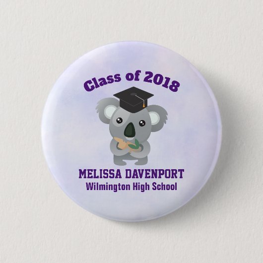Klasse des 20xx Niedlichen Koala-Bären in Graduati Button (Vorderseite)