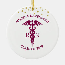 Klasse des 20xx Red Caduceus Nurse Symbol Abschlus Keramik Ornament