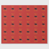 Klasse des 20xx Red Gold Abschluss Gift Wrap Geschenkpapier (Flach)