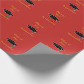 Klasse des 20xx Red Gold Abschluss Gift Wrap Geschenkpapier (Ecke)