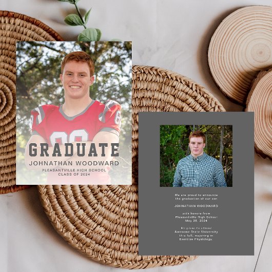 Klasse des 2-Foto-Abschlusses "Grauer Text" für 20