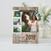 Klasse des Abschlusses 2019 Rustikales Foto Einladung (Stehend Vorderseite)