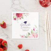 Klasse des Abschlusses 2023 Elegant Chic Pink Flor Serviette (Beispiel)