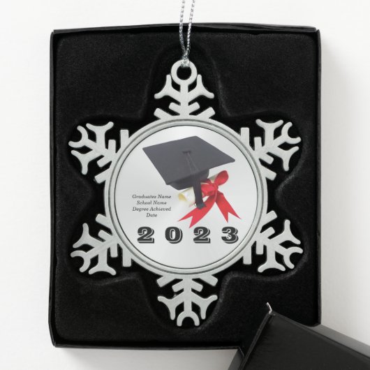 Klasse des Abschlusses 2023 von Janz Schneeflocken Zinn-Ornament (Box)