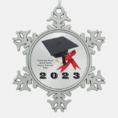 Klasse des Abschlusses 2023 von Janz Schneeflocken Zinn-Ornament (Vorderseite)