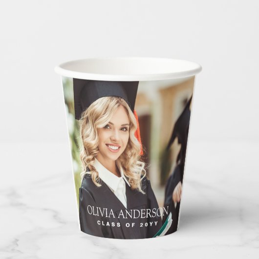 Klasse des Abschlusses 2025 Foto Pappbecher (Vorderseite)