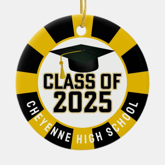 Klasse des Abschlusses 2025 (Name hinzufügen) Keramik Ornament (Vorne)