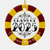 Klasse des Abschlusses 2025 (Name hinzufügen) Keramik Ornament (Vorne)