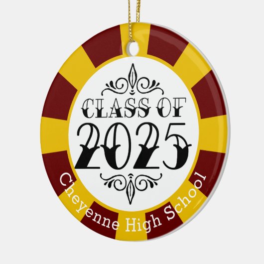 Klasse des Abschlusses 2025 (Name hinzufügen) Keramik Ornament (Links)
