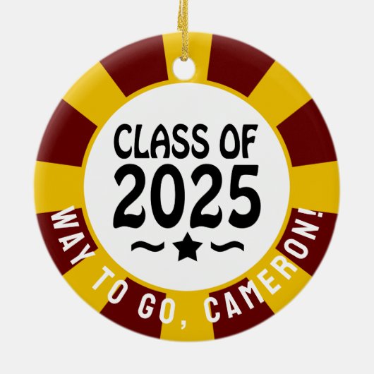 Klasse des Abschlusses 2025 (Name hinzufügen) Keramik Ornament (Hinten)